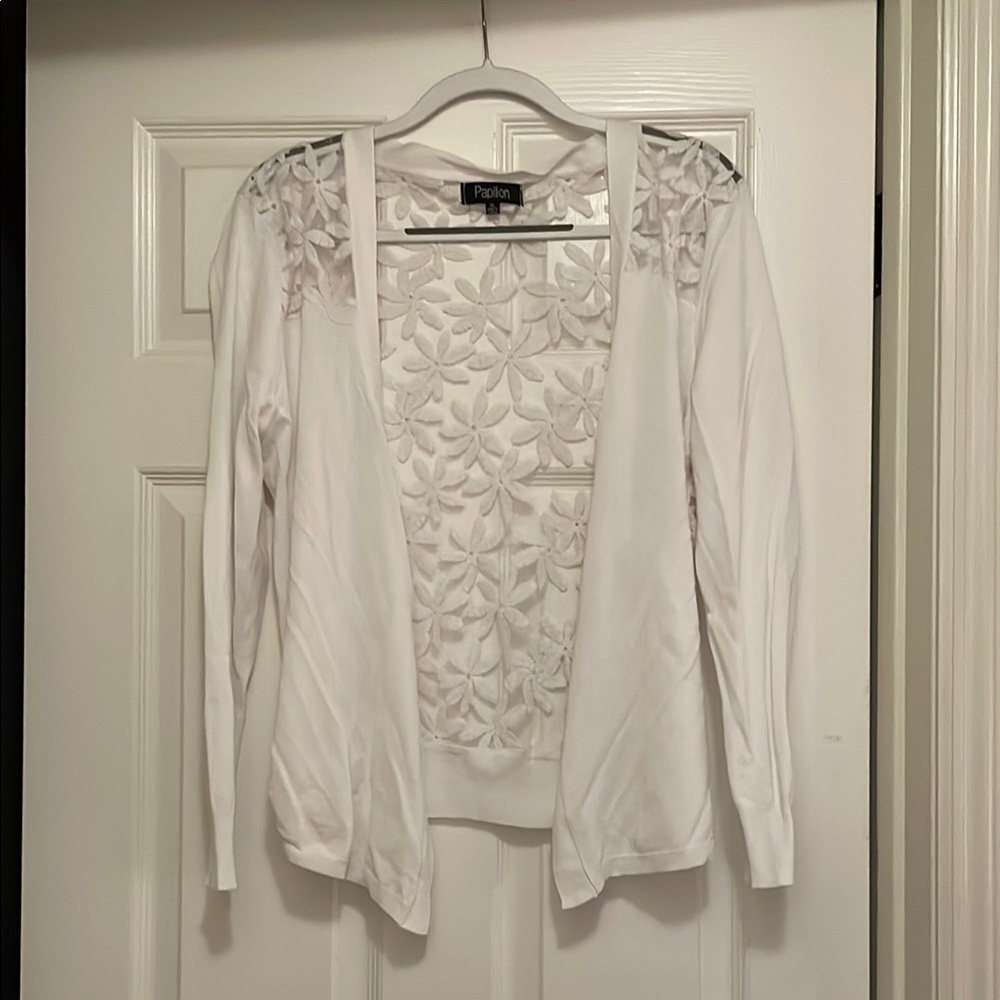 White Floral Lace Cardigan